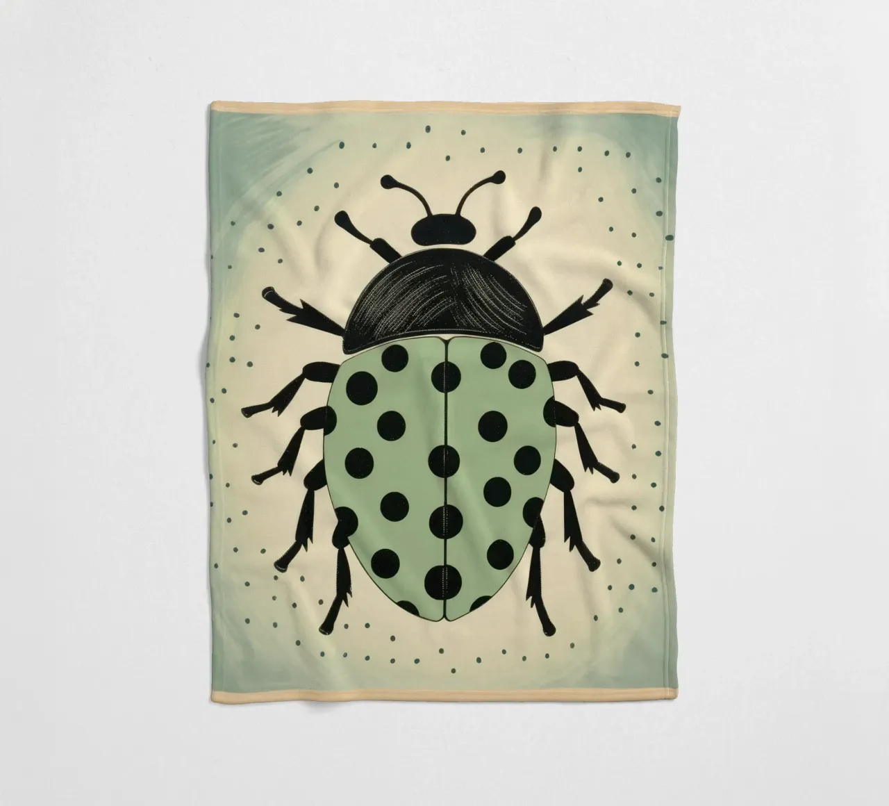 Scarabeo Verde 2 coperta in pile da Minimal Animal Art