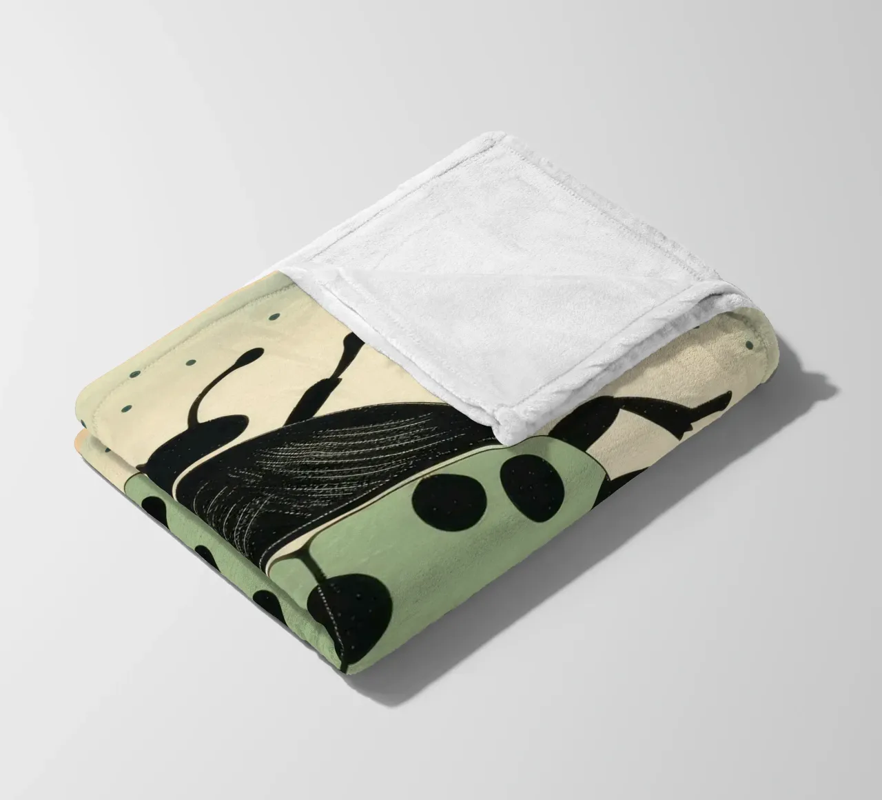 Scarabeo Verde 2 coperta in pile da Minimal Animal Art