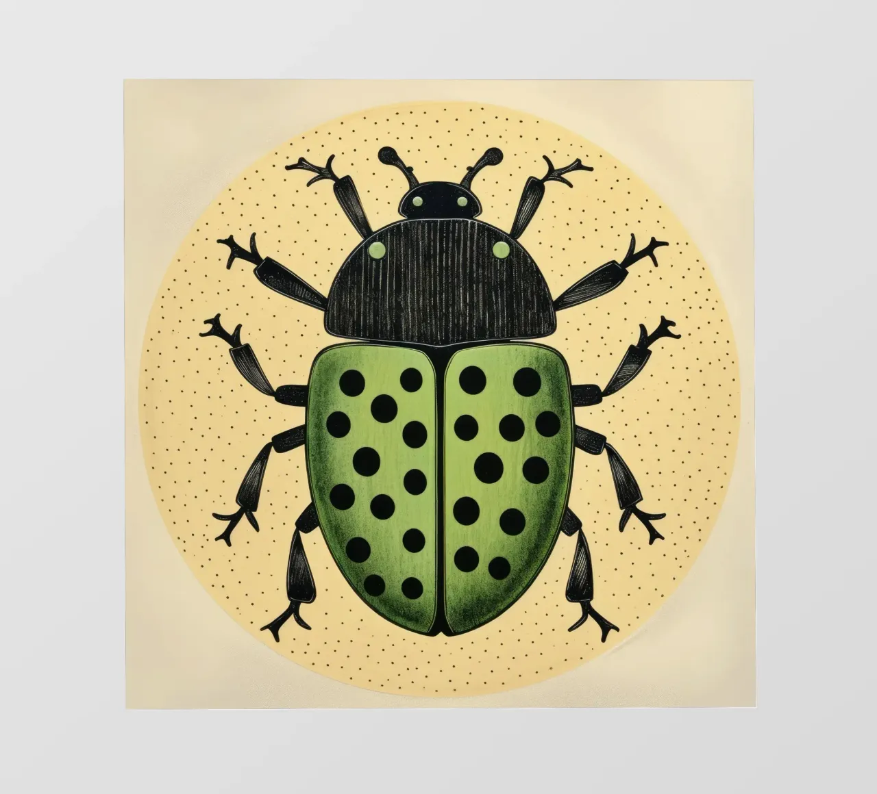 Maggiolino verde 3 pellicola backlit da Minimal Animal Art