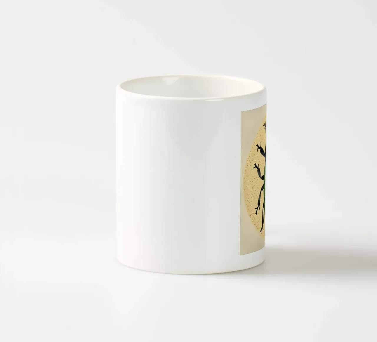 Maggiolino verde 3 tazza in ceramica da Minimal Animal Art