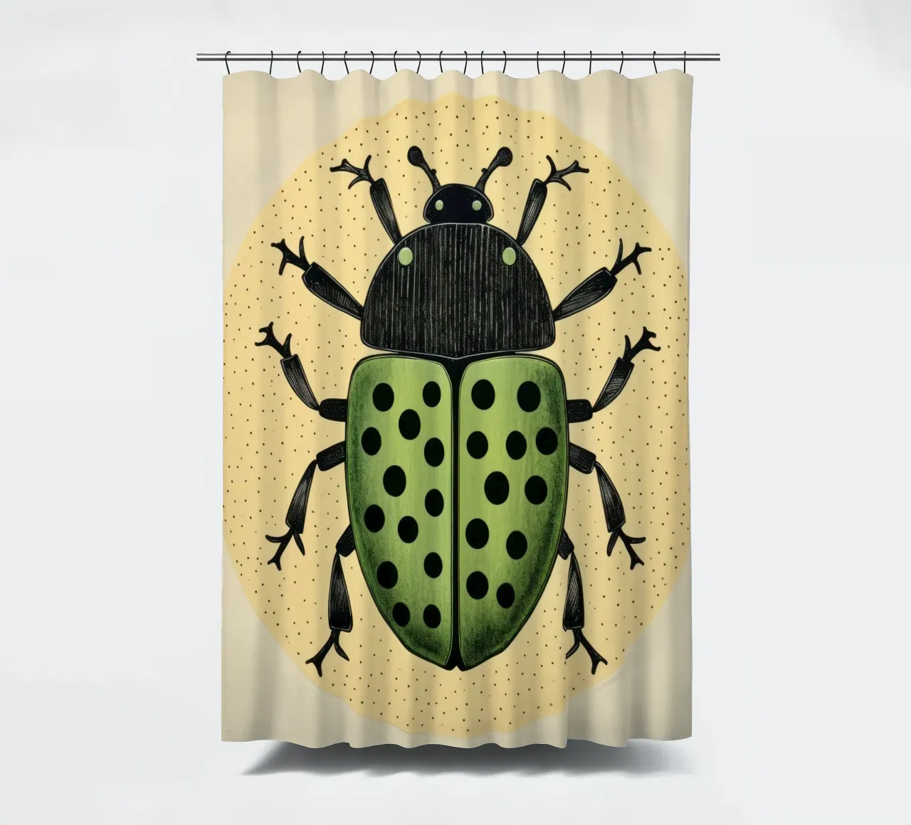 Grüner Käfer 3 Duschvorhang von Minimal Animal Art
