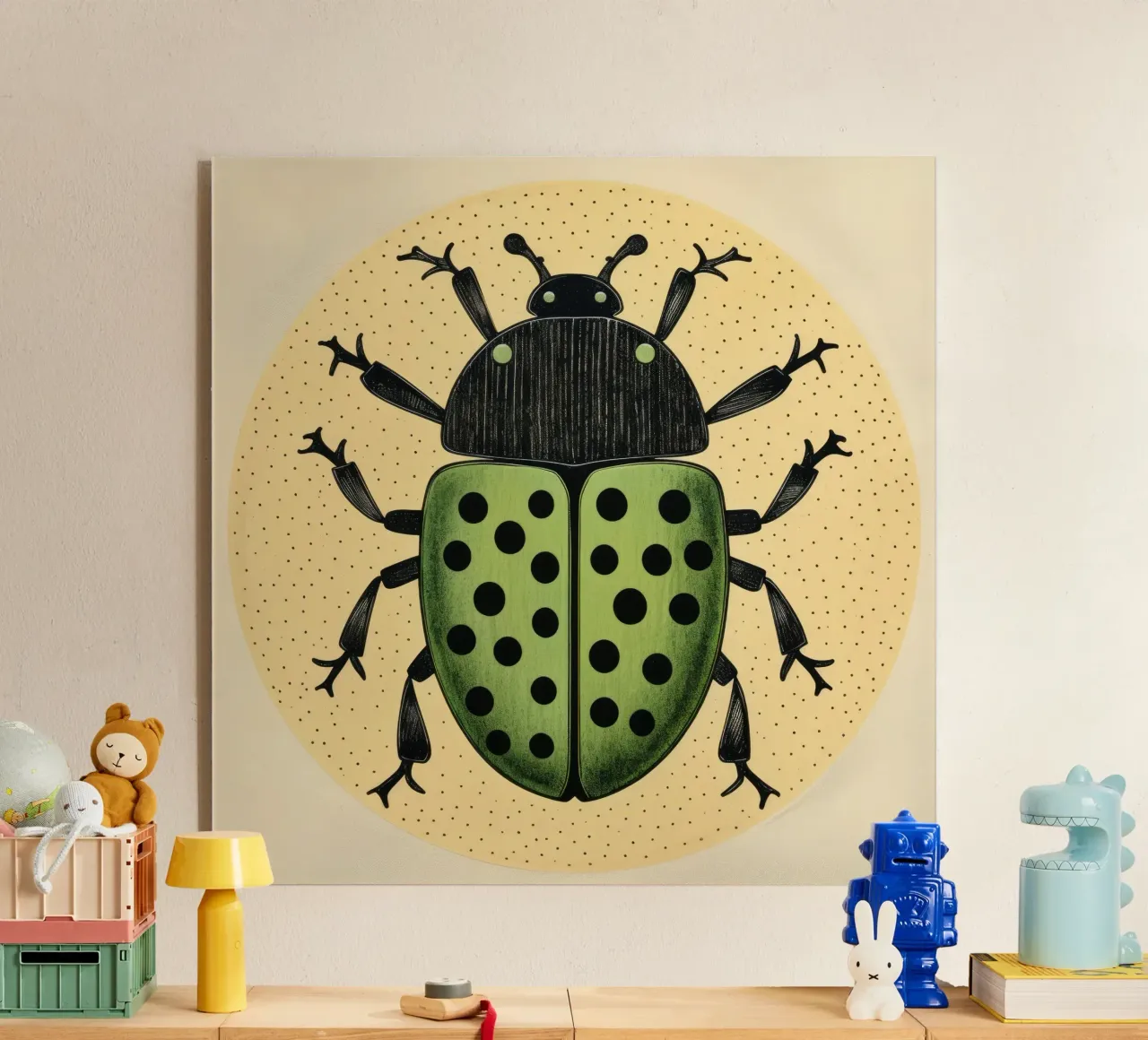 Grüner Käfer 3 Acryl-Glas von Minimal Animal Art