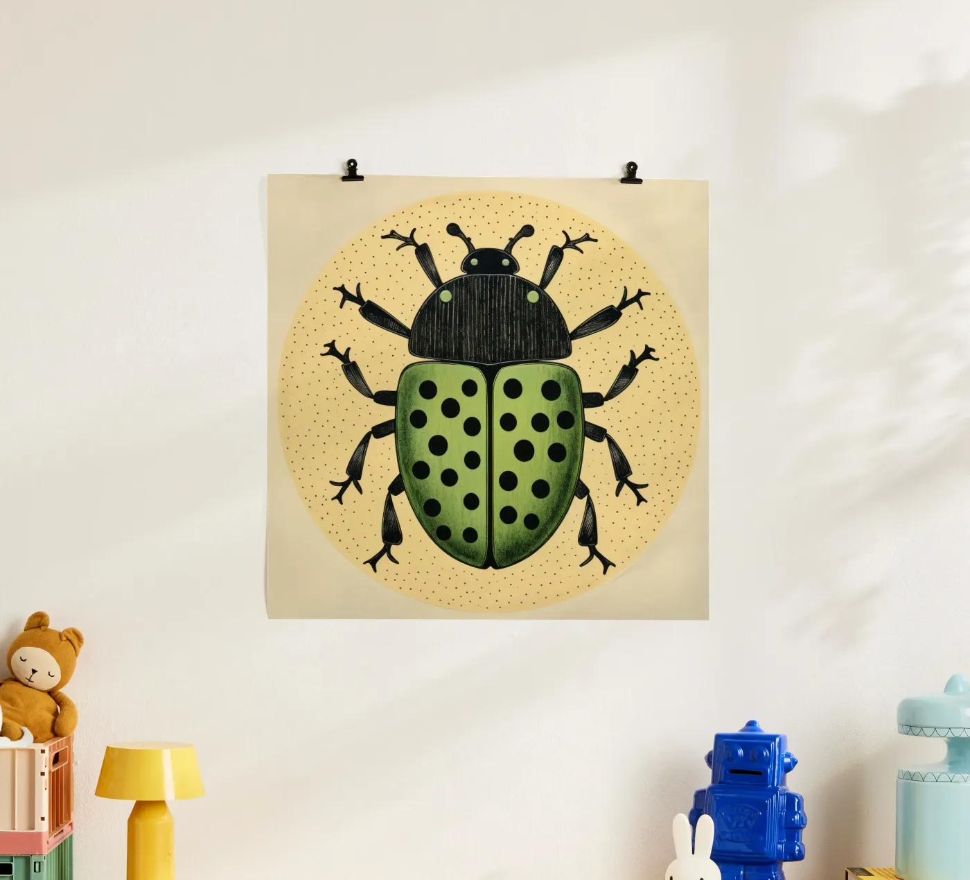 Scarafaggio verde poster da Minimal Animal Art