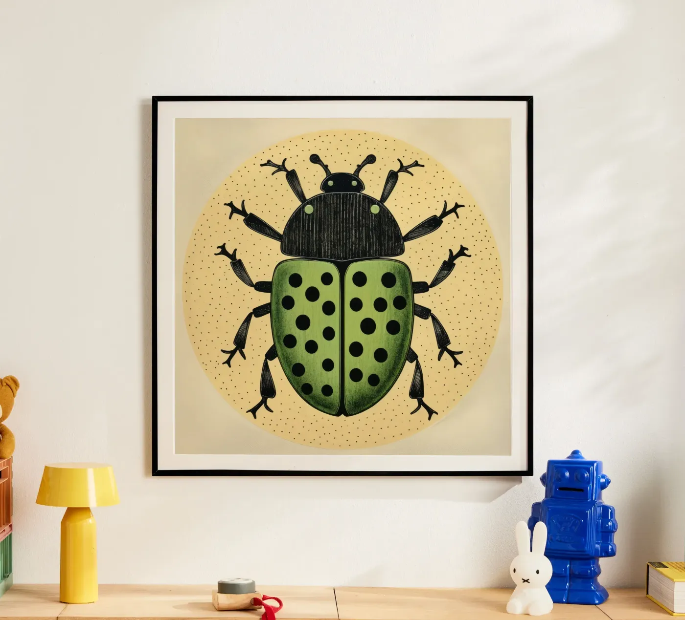 Scarafaggio verde poster da Minimal Animal Art