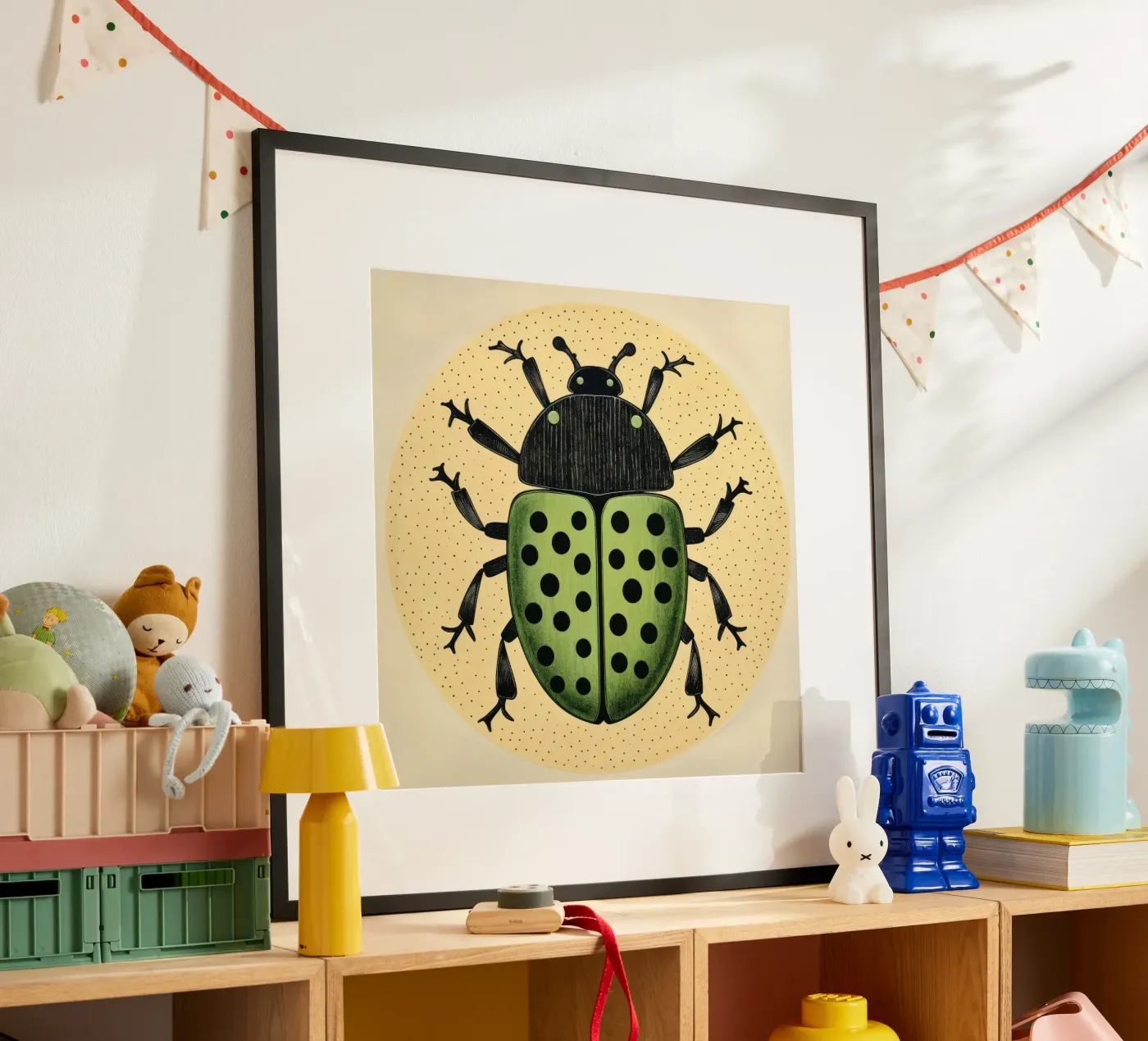 Scarafaggio verde poster da Minimal Animal Art