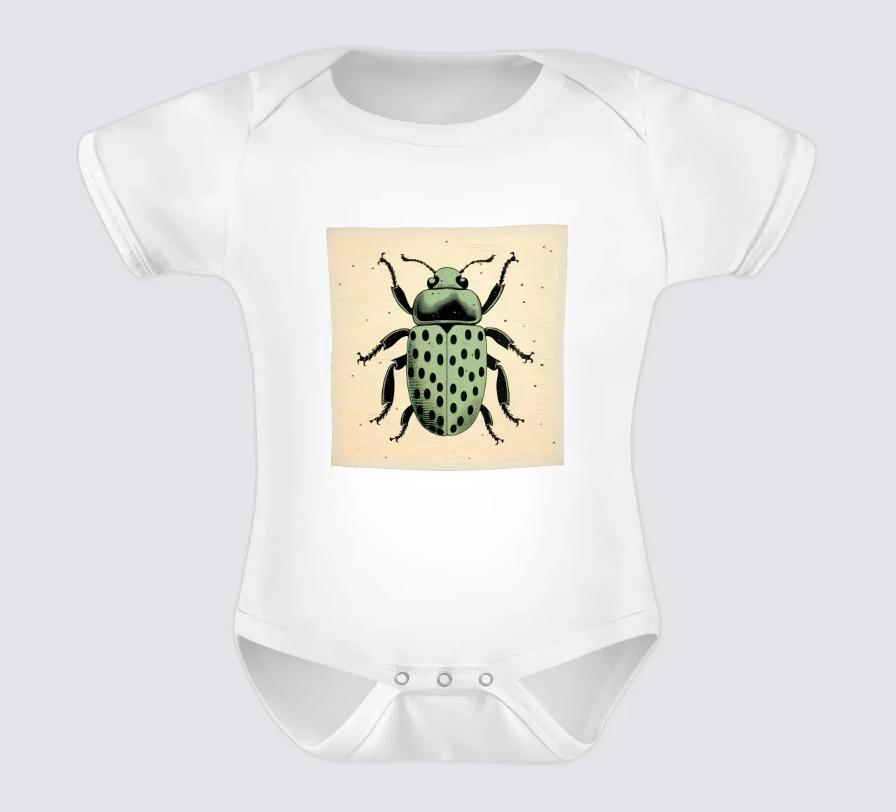 Grüner Käfer 4 Kurzarm Babybody von Minimal Animal Art
