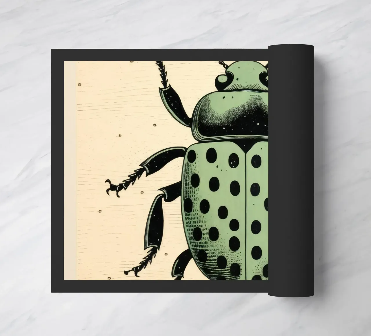 Groene kever 4 deurmat van Minimal Animal Art