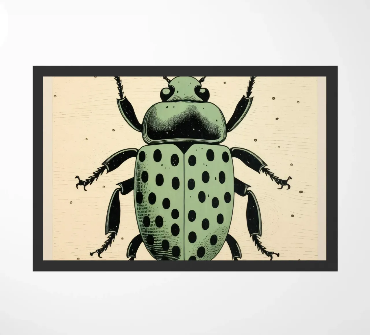 Groene kever 4 deurmat van Minimal Animal Art
