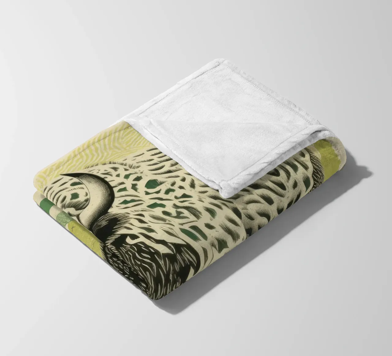 Bisonte verde 1 coperta in pile da Minimal Animal Art