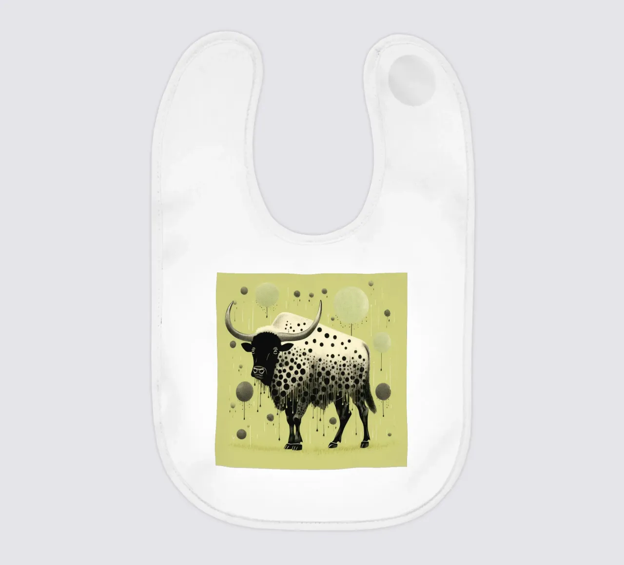 Bisonte verde 2 bavaglino da Minimal Animal Art