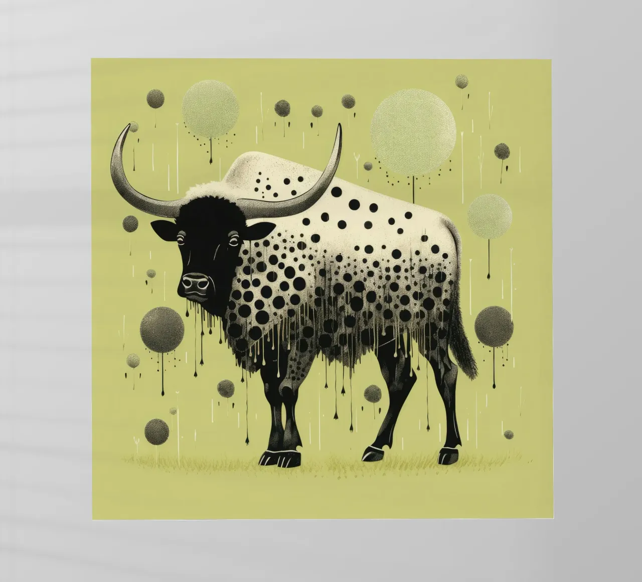 Bisonte verde 2 pellicola backlit da Minimal Animal Art
