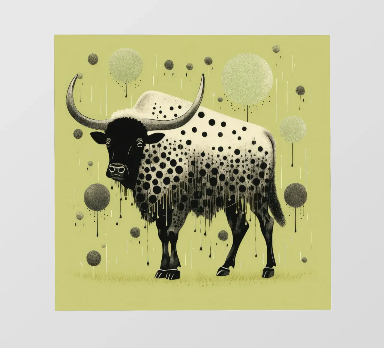 Bisonte verde 2 pellicola backlit da Minimal Animal Art