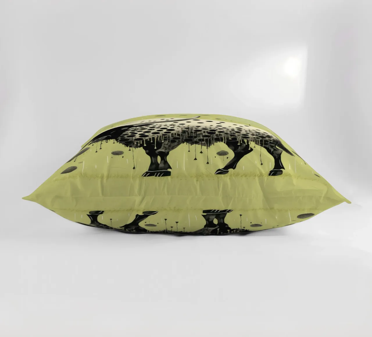 Bisonte verde 2 cuscino da Minimal Animal Art