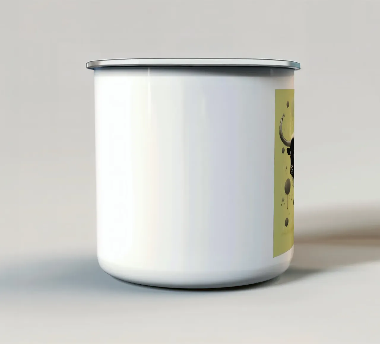 Bisonte verde 2 tazza in smalto da Minimal Animal Art