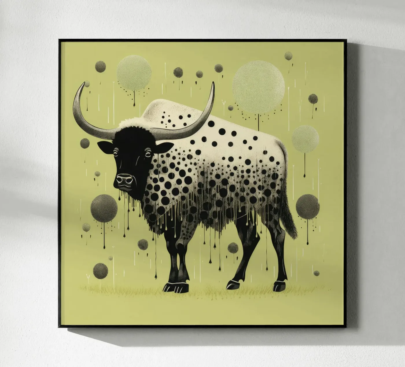 Green Bison acrylic glass by Minimal Animal Art