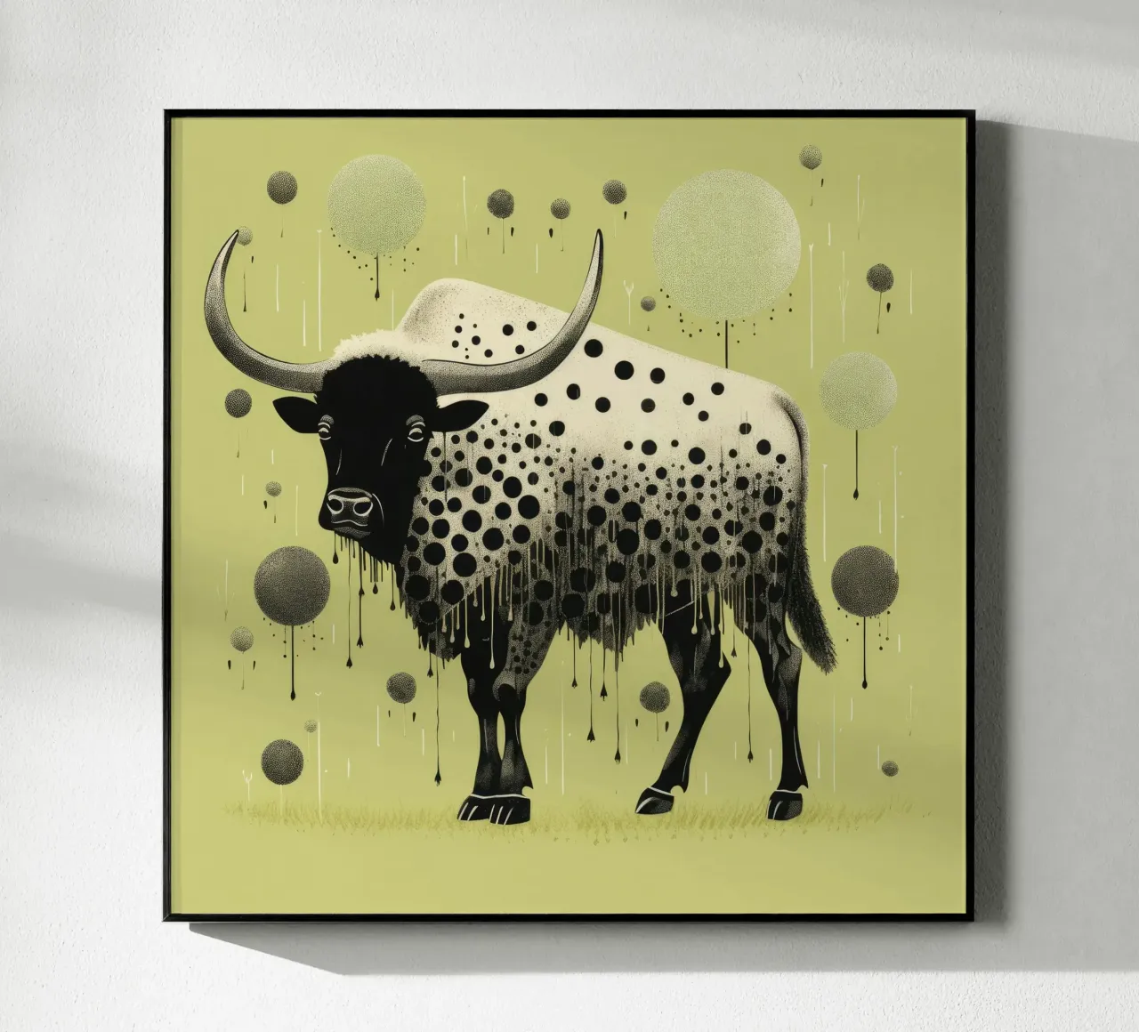 Bisonte verde plexiglass da Minimal Animal Art