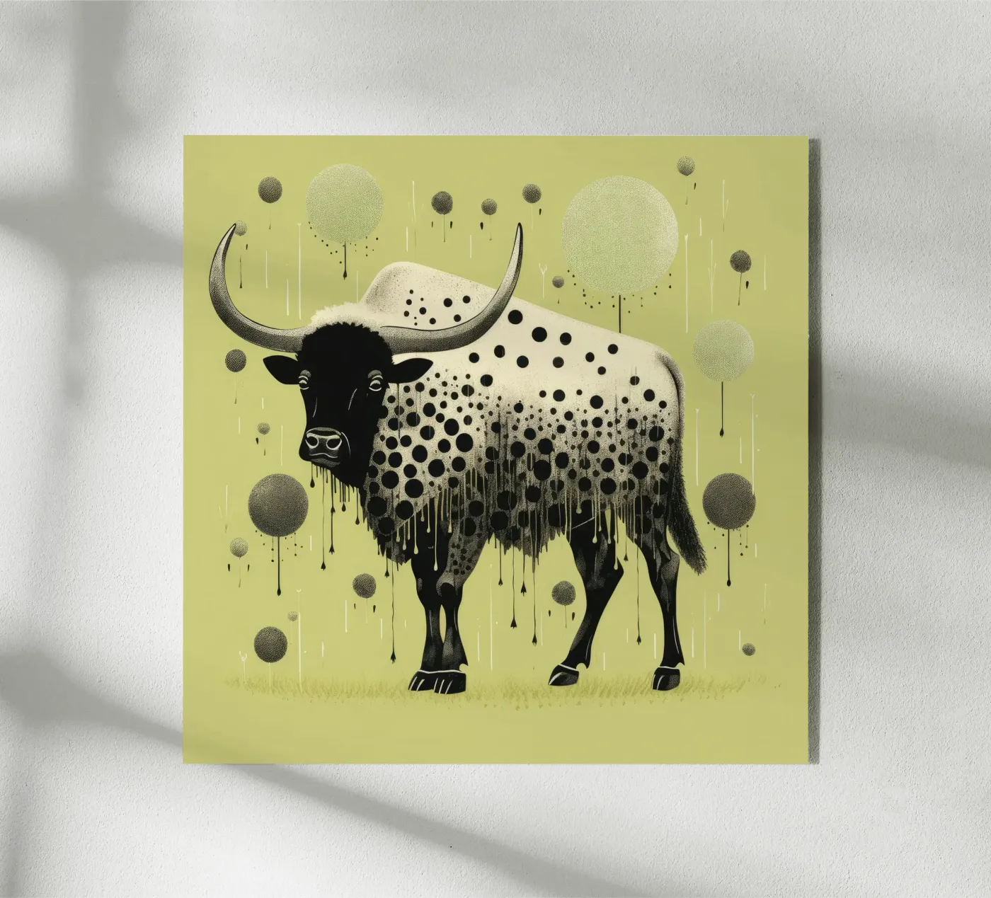 Green Bison acrylic glass by Minimal Animal Art
