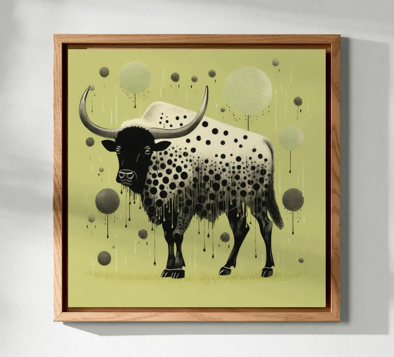 Bisonte verde 2 alluminio dibond da Minimal Animal Art