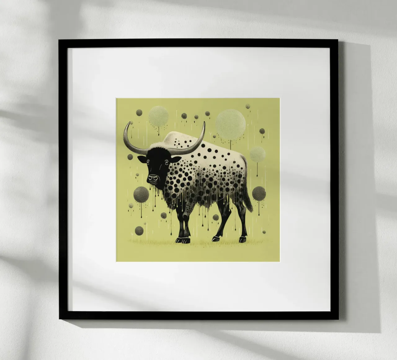 Green Bison poster da Minimal Animal Art