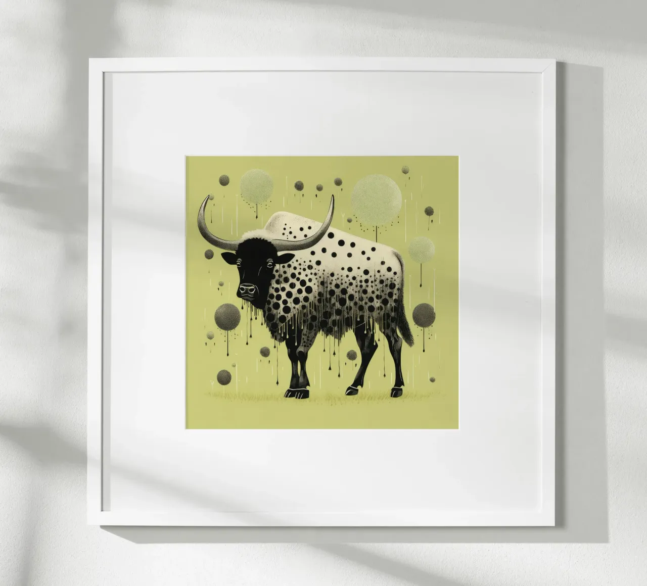 Green Bison poster da Minimal Animal Art
