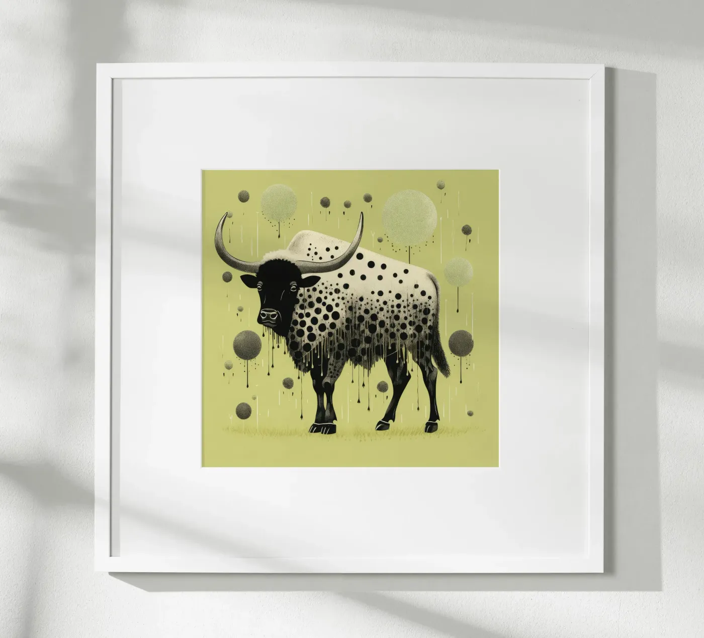 Bisonte verde poster da Minimal Animal Art