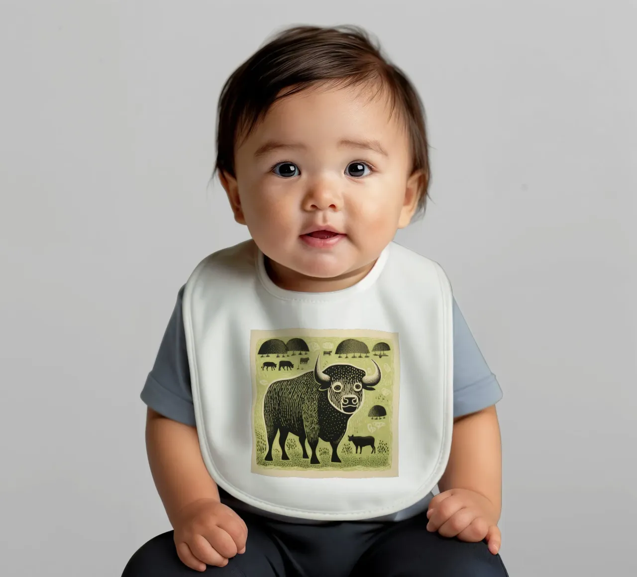 Bisonte verde bavaglino da Minimal Animal Art