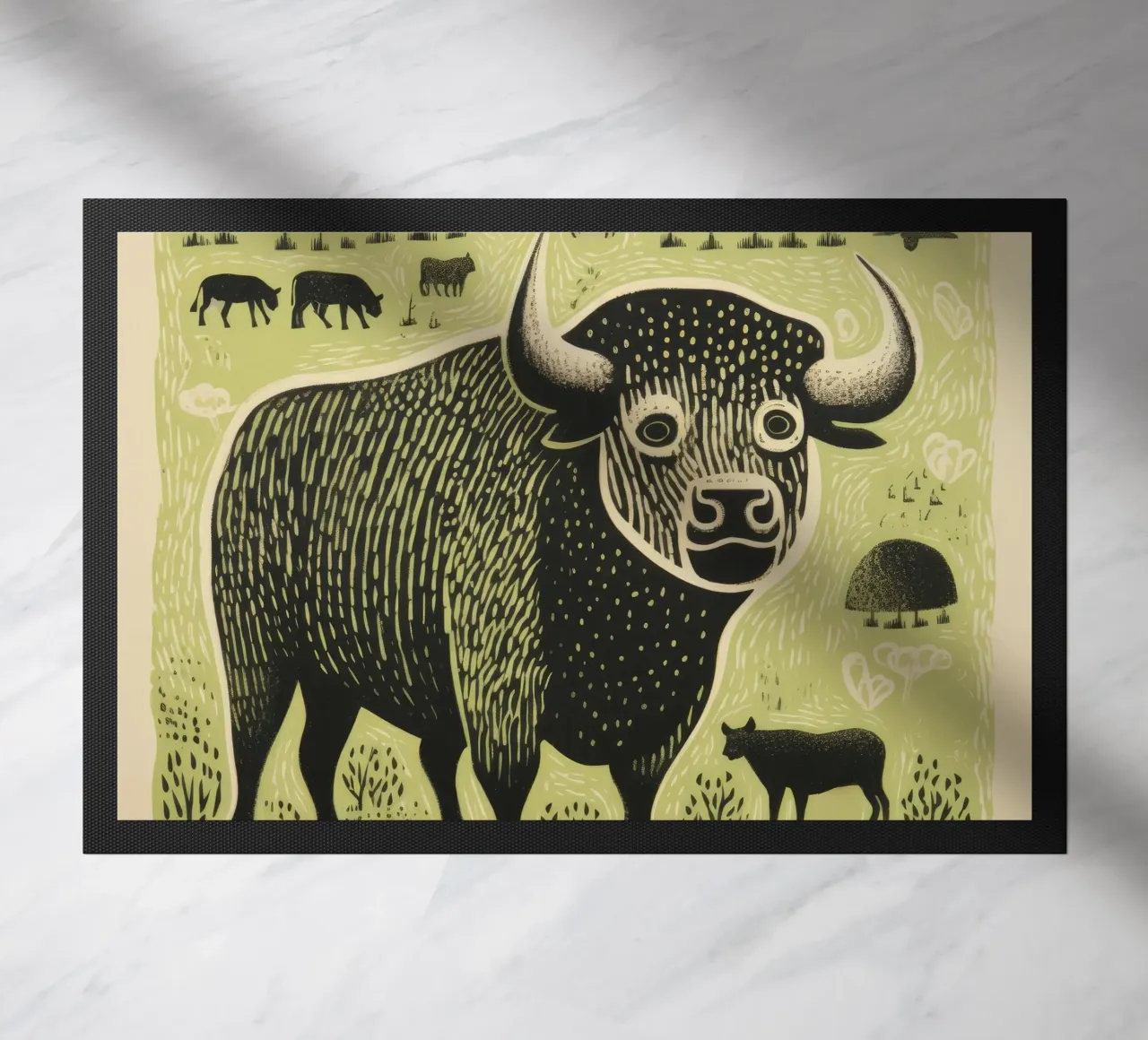 Bisonte verde zerbino da Minimal Animal Art