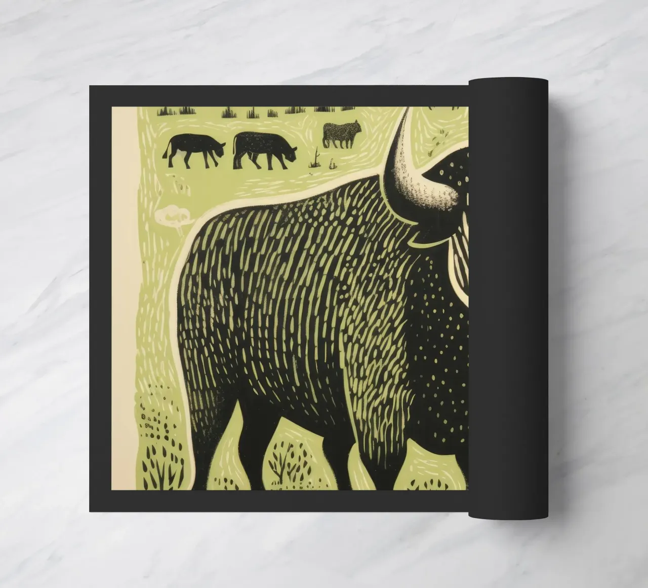 Bisonte verde zerbino da Minimal Animal Art