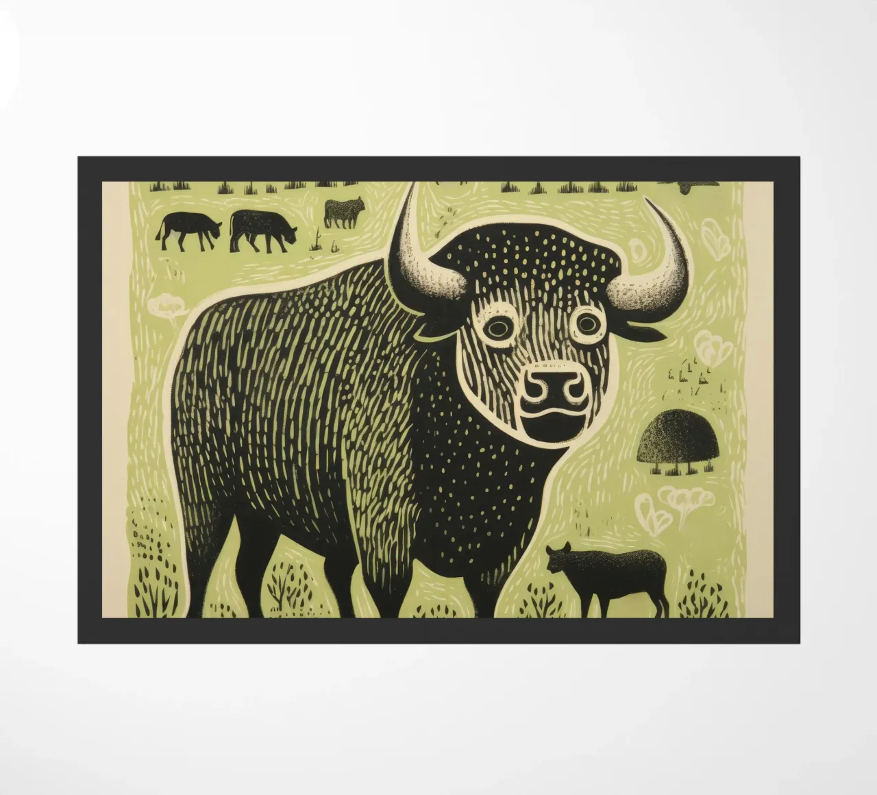 Bisonte verde zerbino da Minimal Animal Art