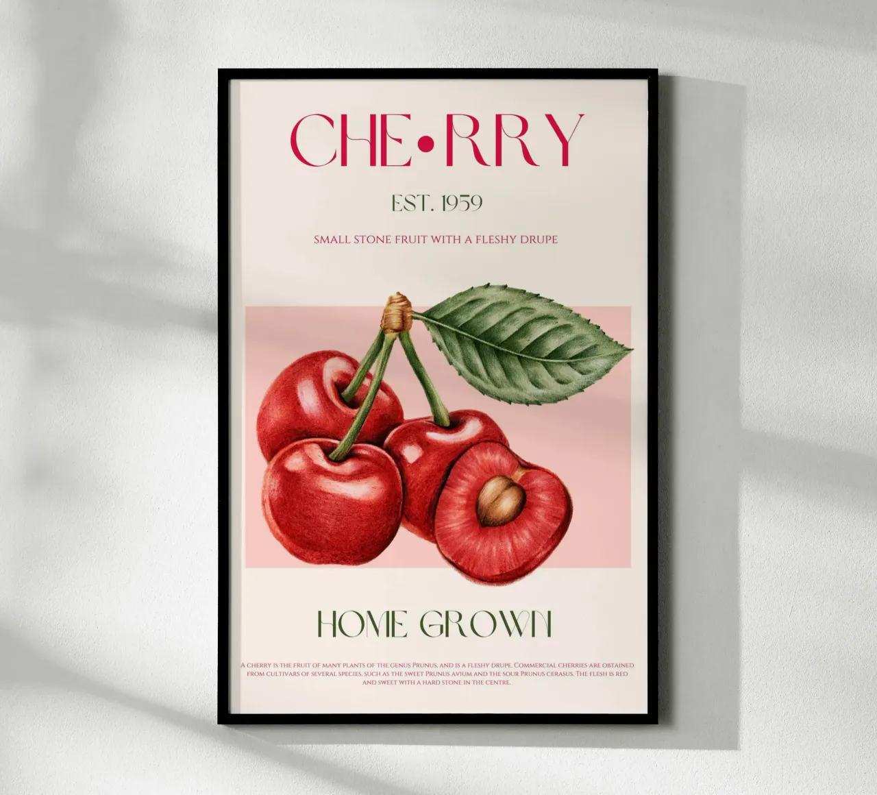 Stampa di frutta alla ciliegia poster con telaio in alluminio da KOKRPrints