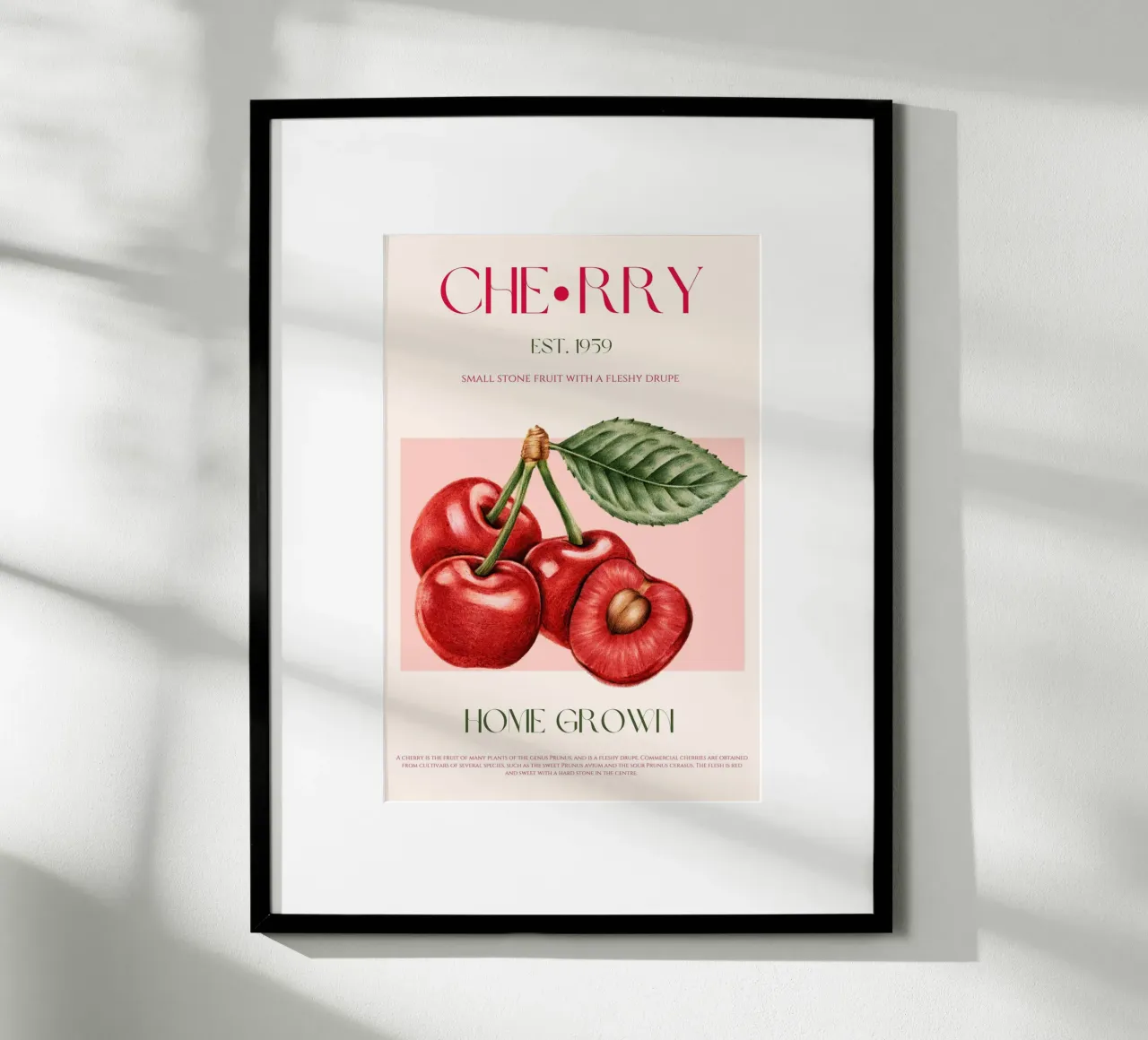 Stampa di frutta alla ciliegia poster con telaio in alluminio da KOKRPrints