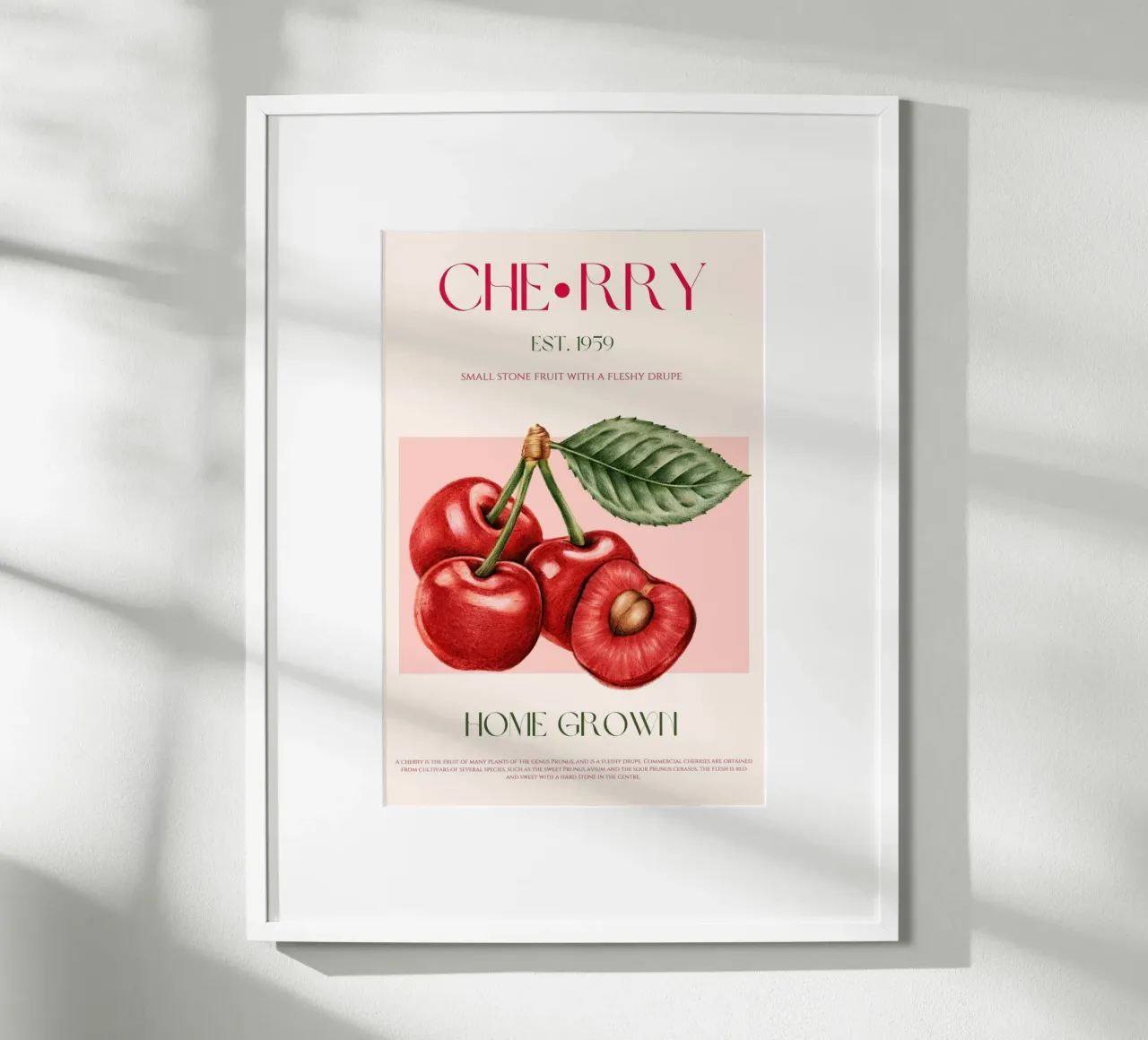 Stampa di frutta alla ciliegia poster con telaio in alluminio da KOKRPrints