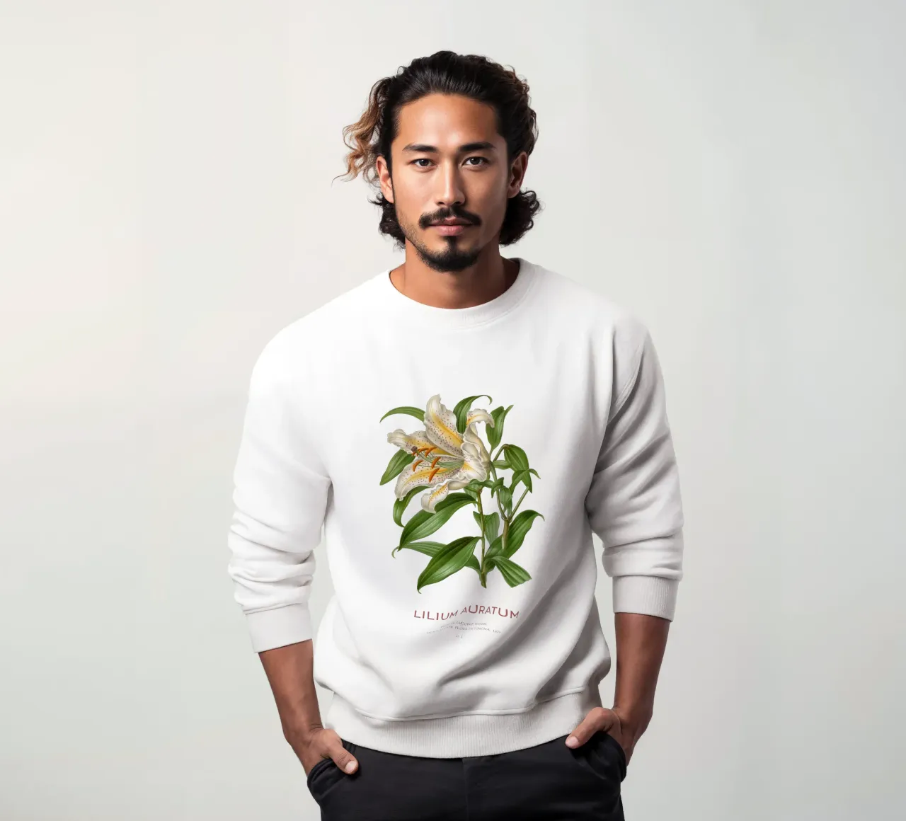 Goldstrahlige Lilie oder Lilium Auratum Sweatshirt von Vintagrafica