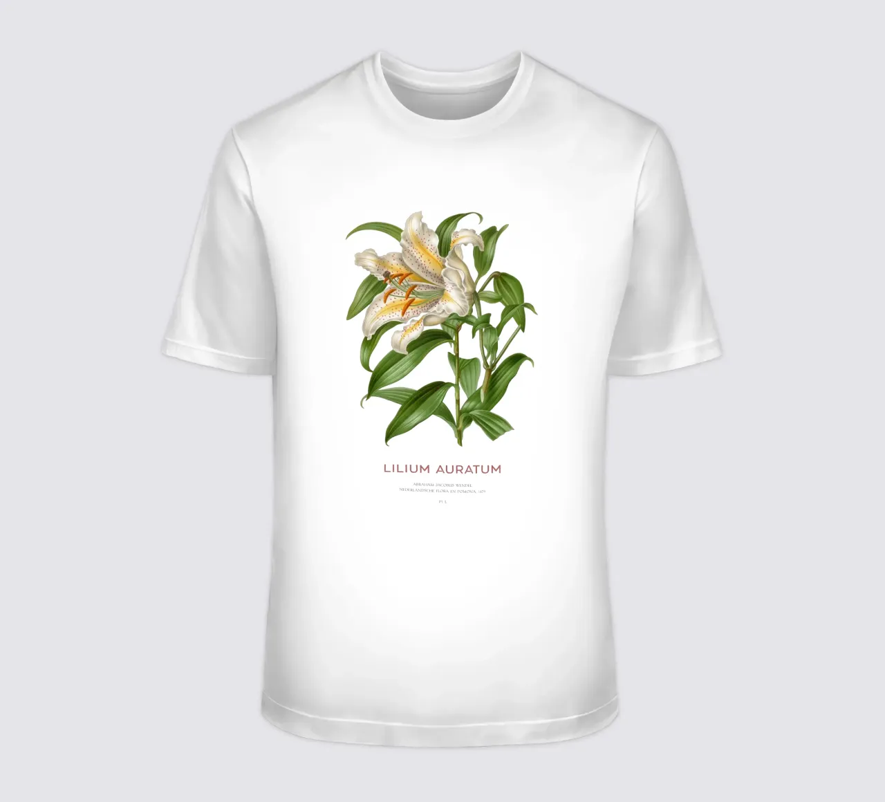 Goldstrahlige Lilie oder Lilium Auratum T-Shirt von Vintagrafica