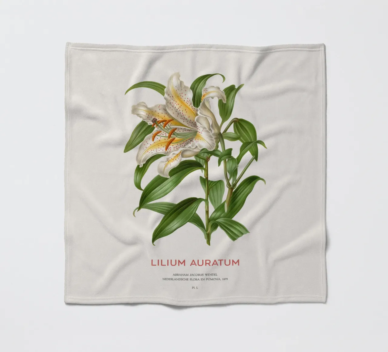 Goldstrahlige Lilie oder Lilium Auratum Fleecedecke von Vintagrafica