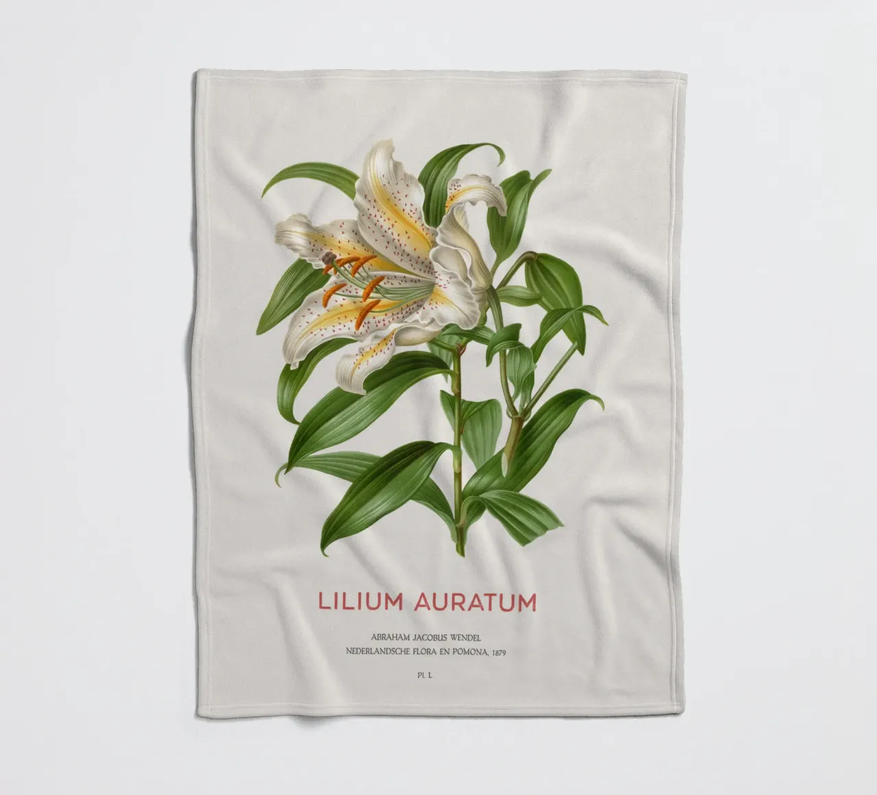 Goldstrahlige Lilie oder Lilium Auratum Fleecedecke von Vintagrafica
