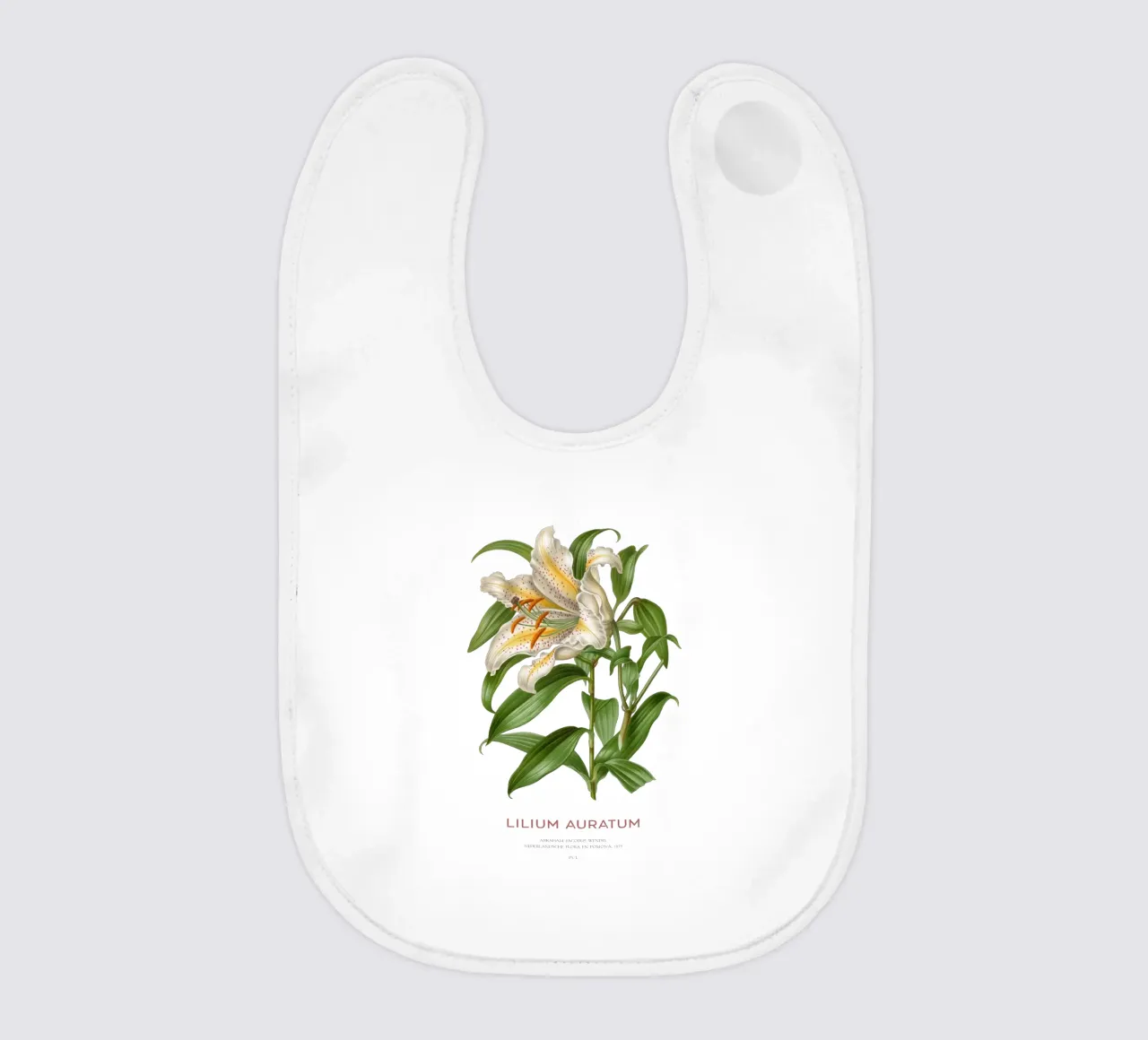 Goldstrahlige Lilie oder Lilium Auratum Babylätzchen von Vintagrafica