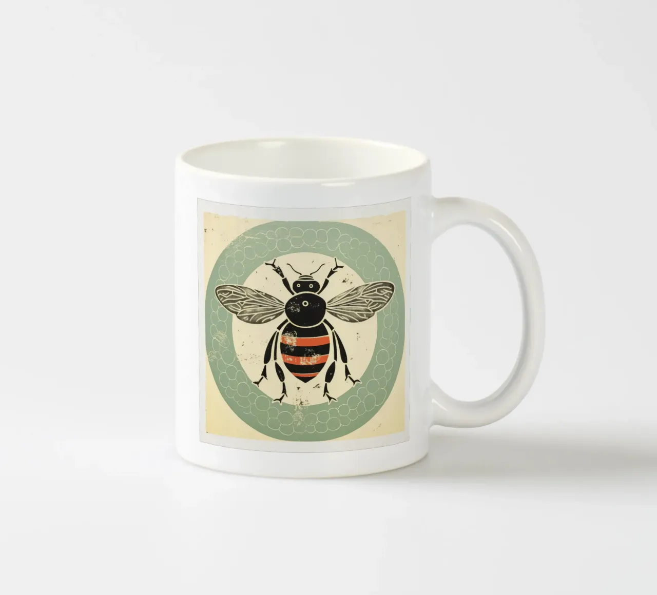 Ape verde Bumblebee 1 tazza in ceramica da Minimal Animal Art