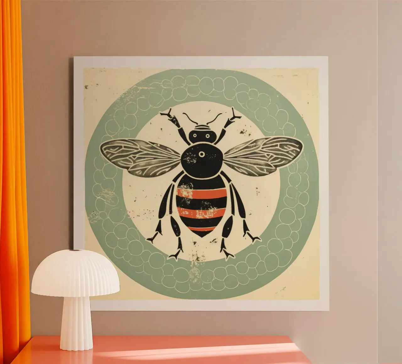 Ape verde Bumblebee 1 alluminio dibond da Minimal Animal Art