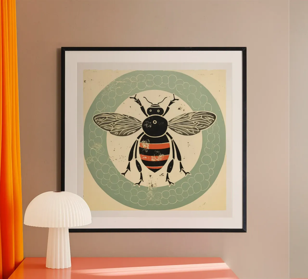 Ape verde Bumblebee 1 carta hahnemühle da Minimal Animal Art