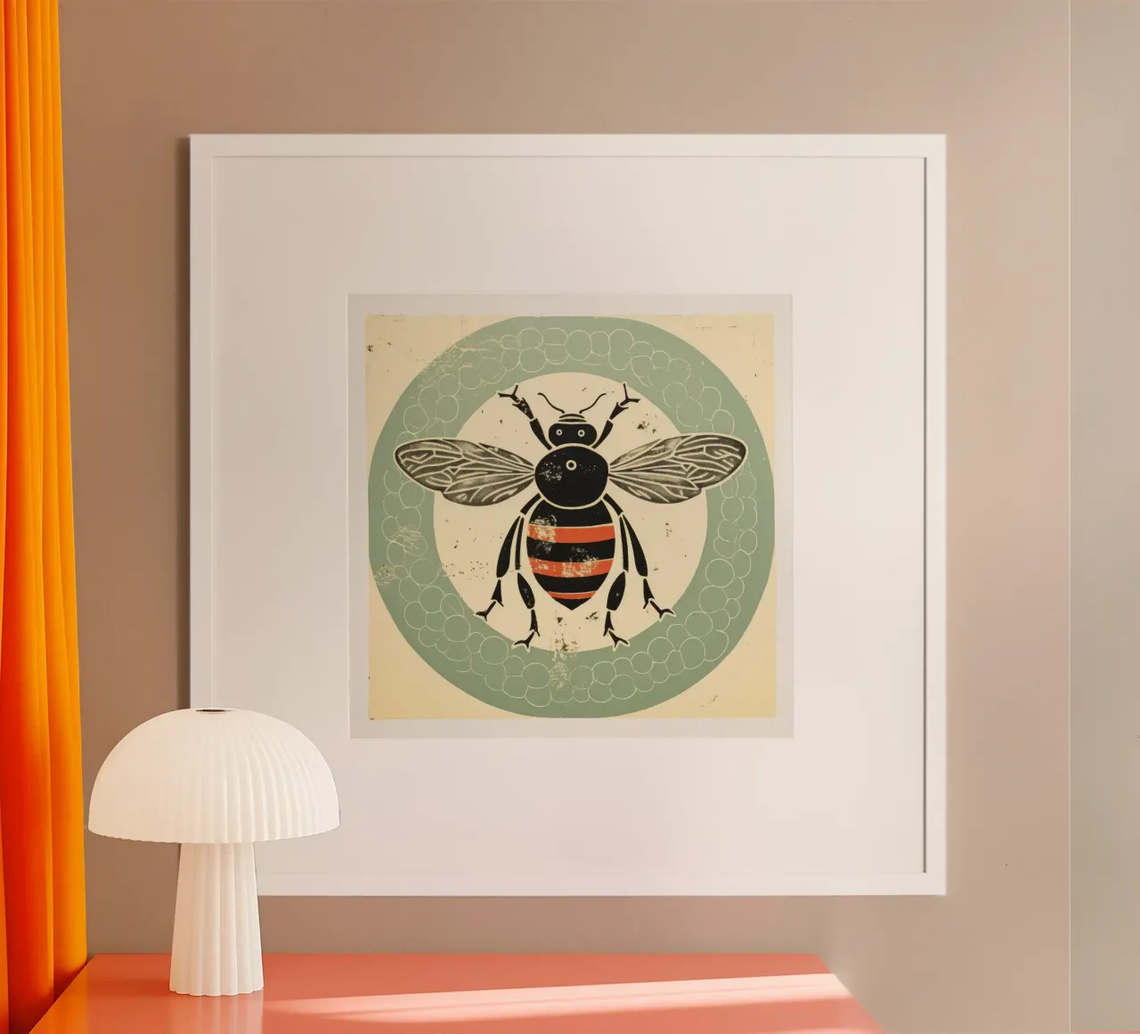 Ape verde Bumblebee 1 carta hahnemühle da Minimal Animal Art