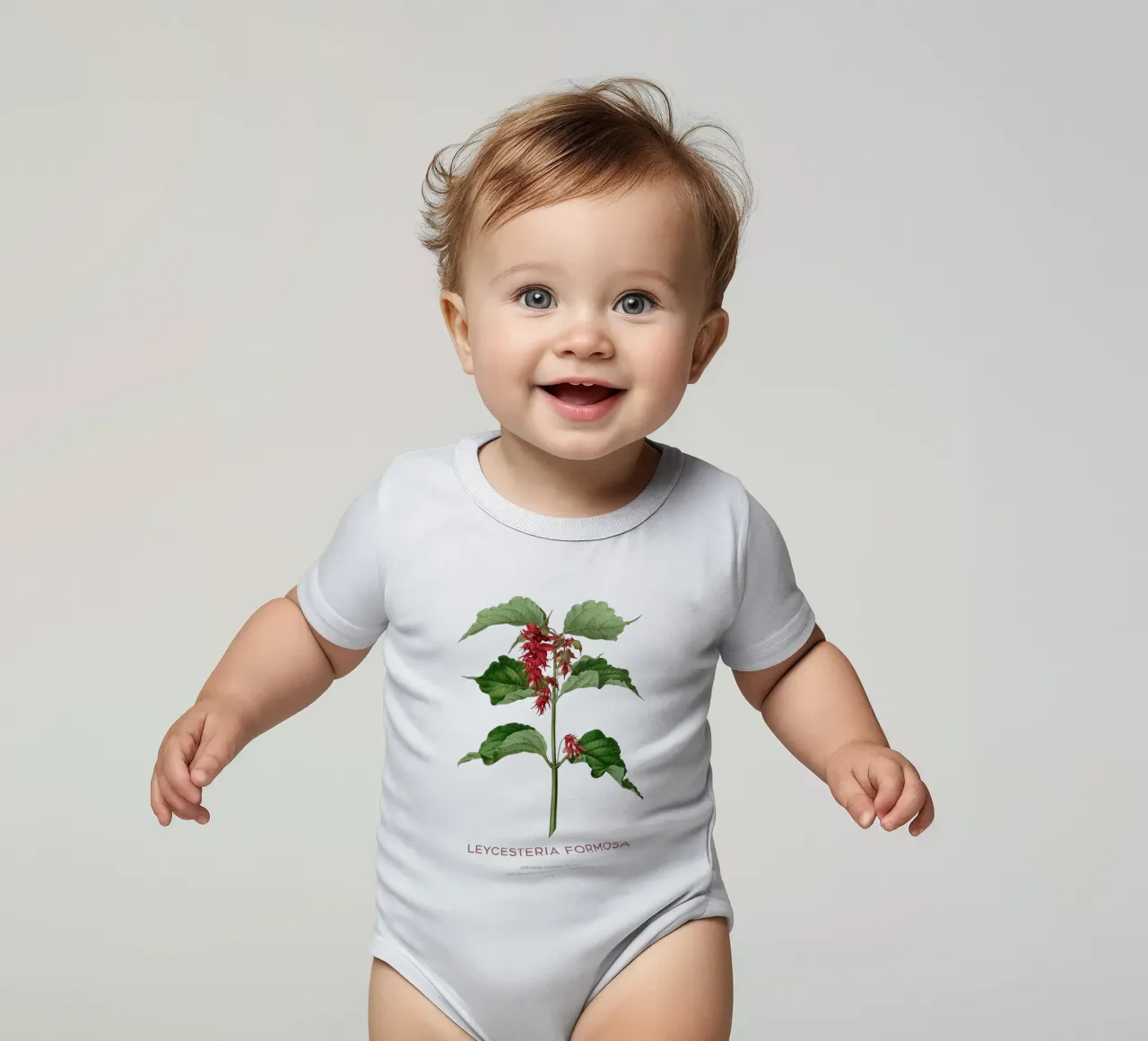Fasanenbeere oder Leycesteria formosa Kurzarm Babybody von Vintagrafica