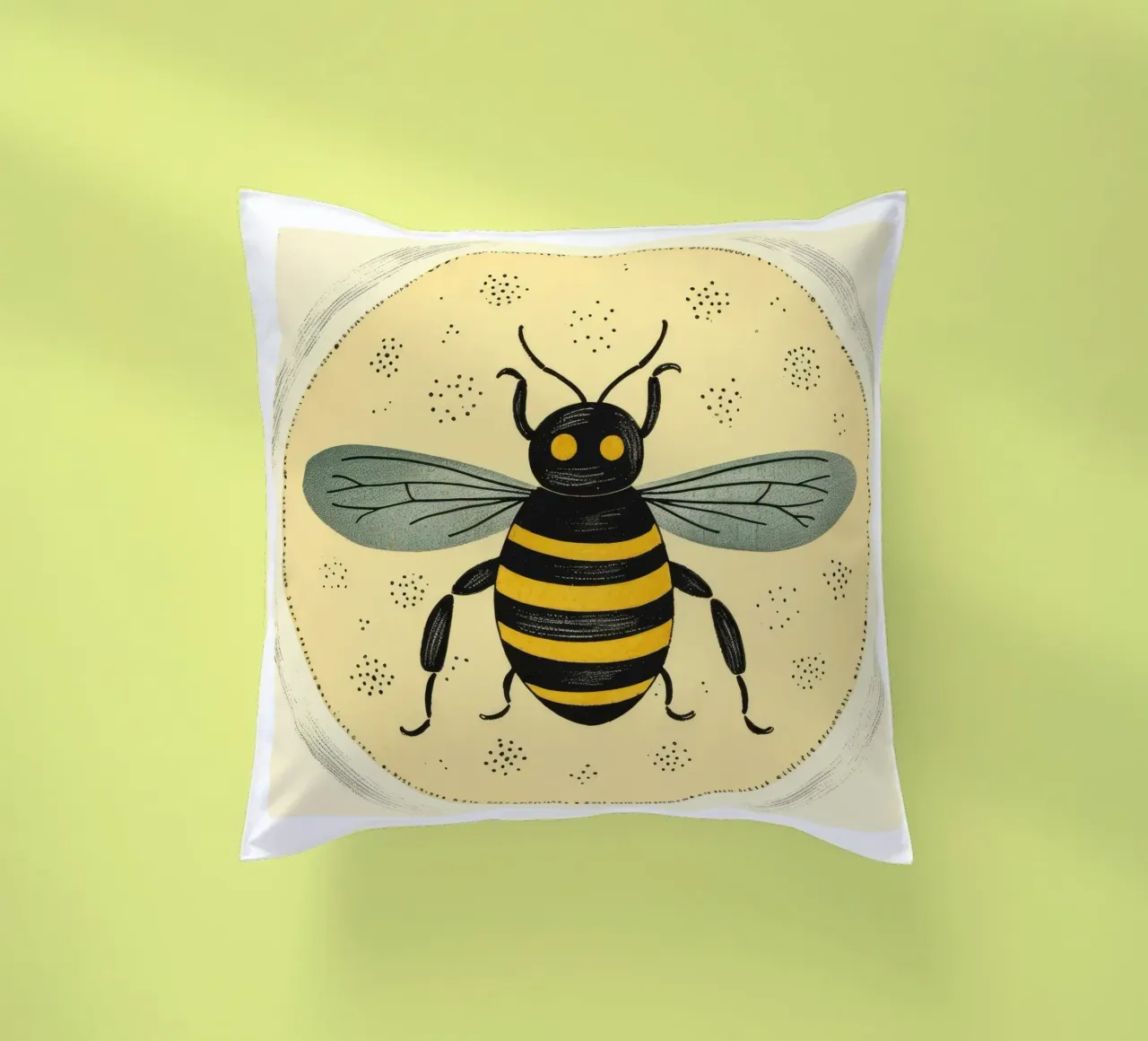 Ape verde Bumblebee 2 cuscino da Minimal Animal Art