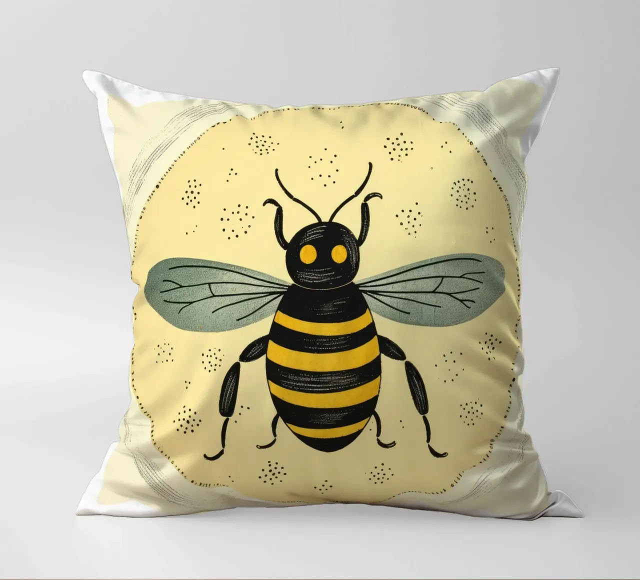 Ape verde Bumblebee 2 cuscino da Minimal Animal Art