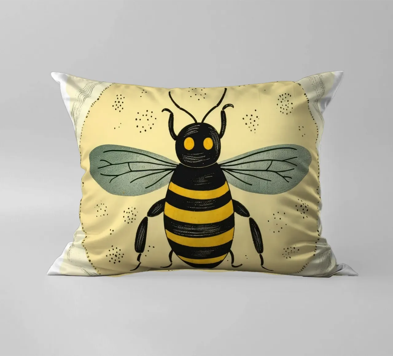 Ape verde Bumblebee 2 cuscino da Minimal Animal Art