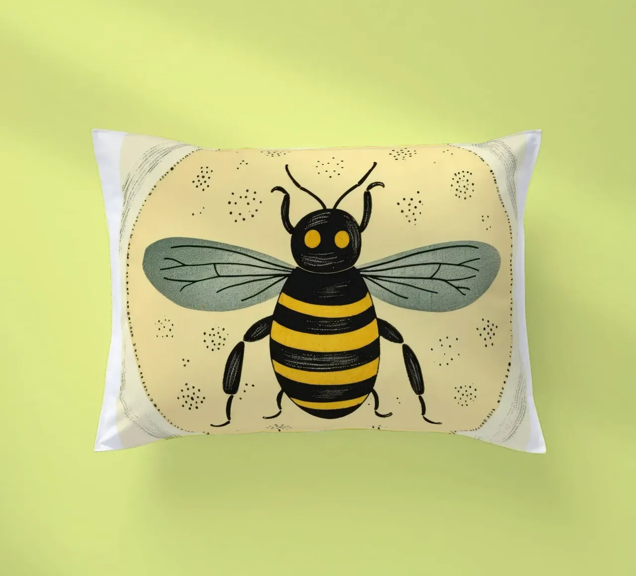 Ape verde Bumblebee 2 cuscino da Minimal Animal Art