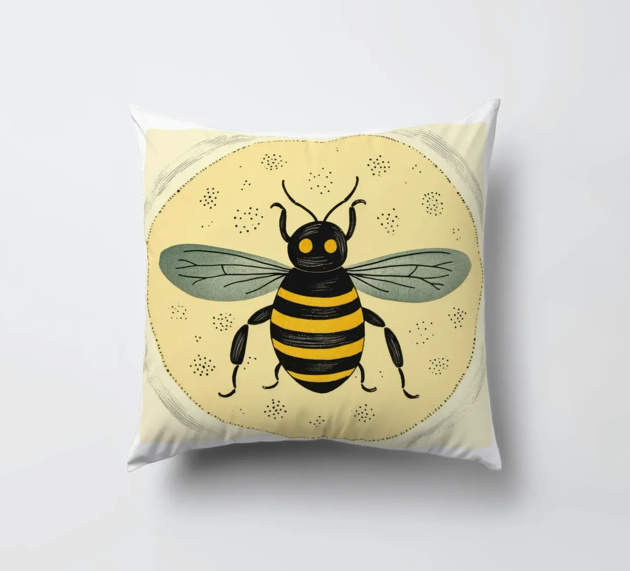 Ape verde Bumblebee 2 cuscino da Minimal Animal Art