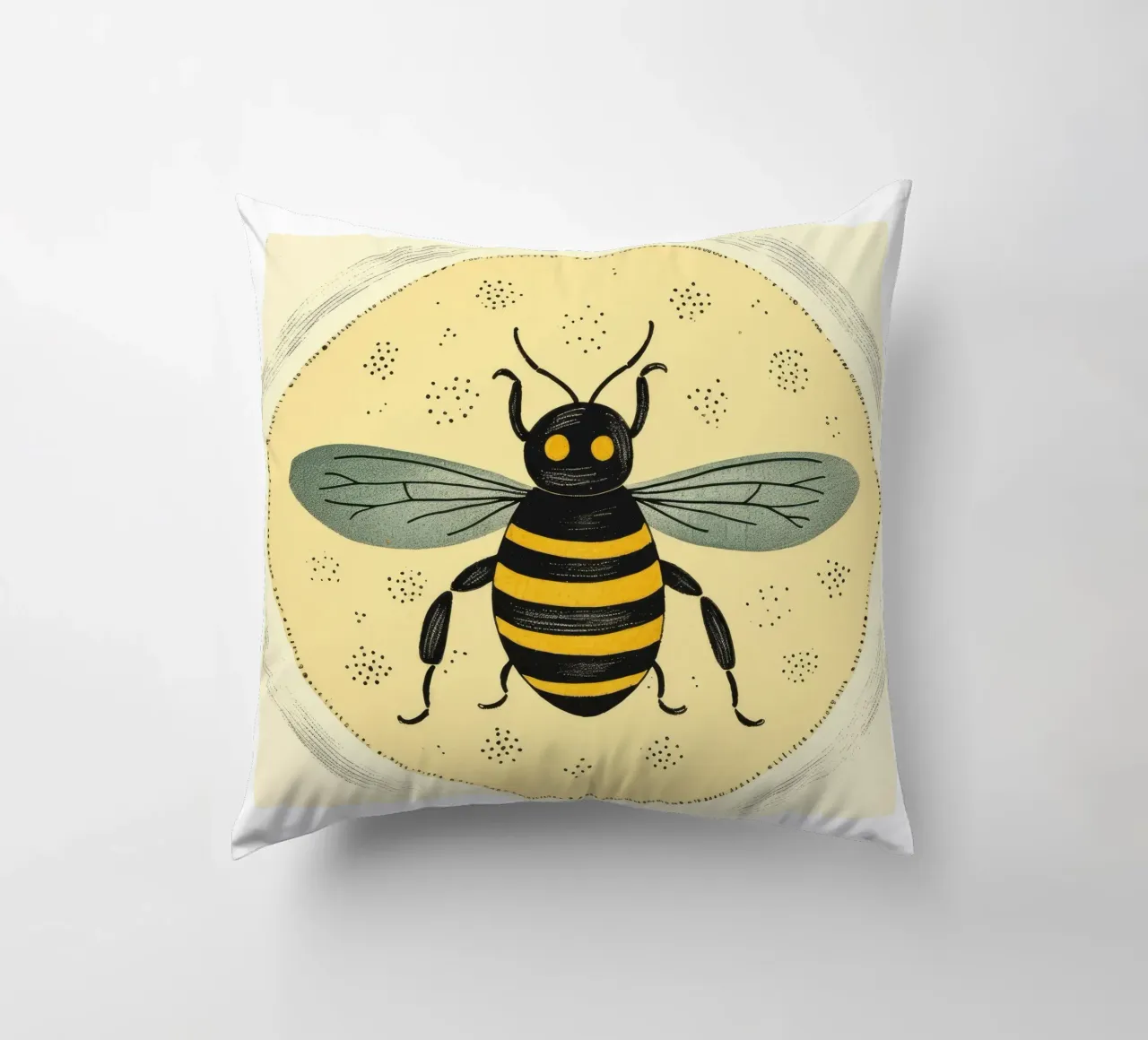 Ape verde Bumblebee 2 cuscino da Minimal Animal Art