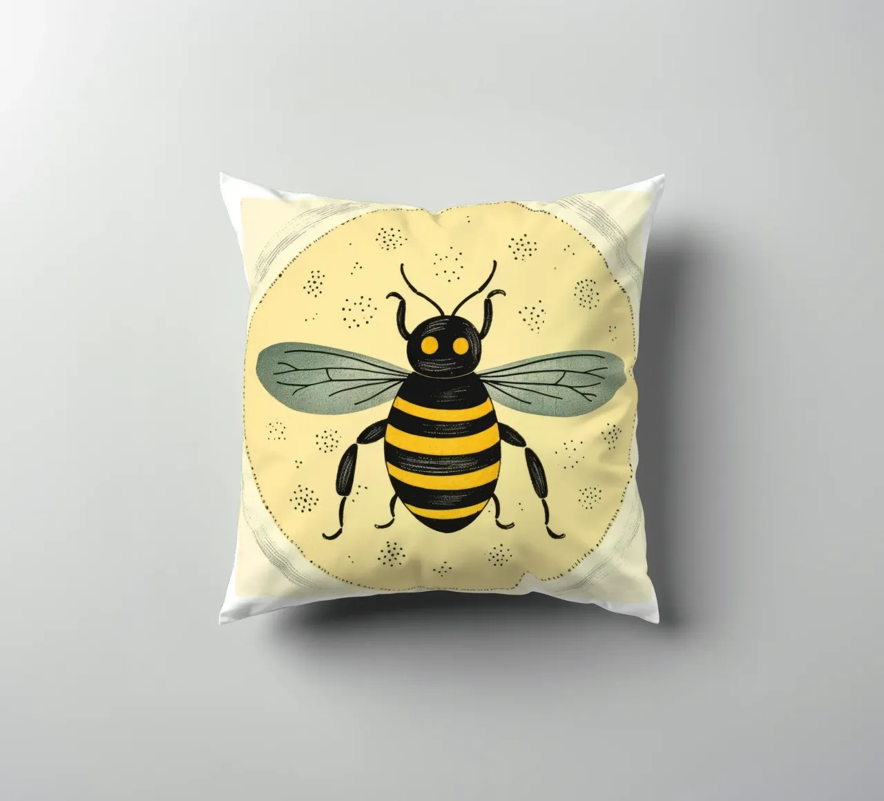 Ape verde Bumblebee 2 cuscino da Minimal Animal Art