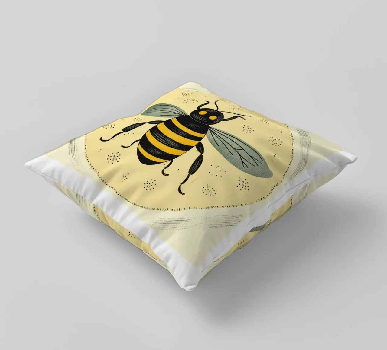 Ape verde Bumblebee 2 cuscino da Minimal Animal Art